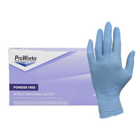 HOSPECO Nitrile Disposable Gloves, 3 mil Palm, Nitrile, Powder-Free, M, 100 PK, Blue GL-N103FM